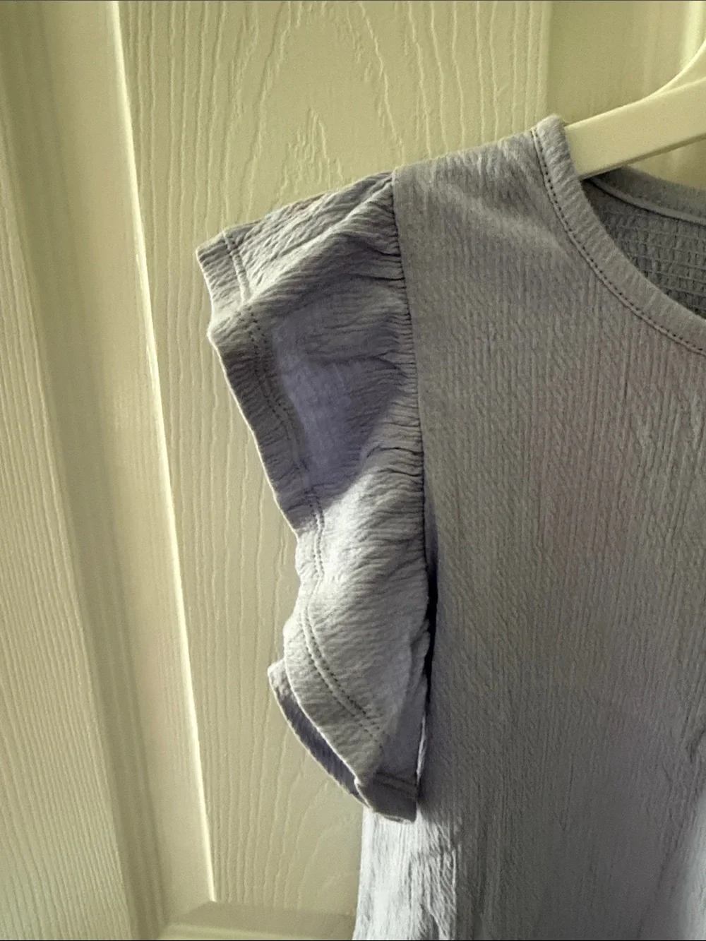 NWT Gap Kids Girls Lavender Periwinkle Cotton Gauze Muslin Ruffle Sleeve Top 6-7
